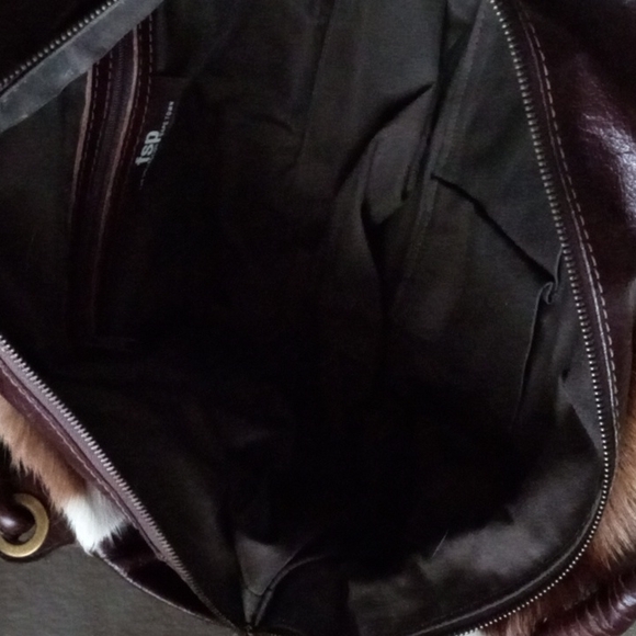 New! FASHION SENSITIVE PLANET African Springbok Fur Large Satchel Shoulder Bag - Picture 7 of 10